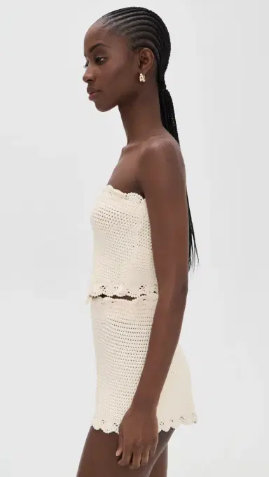 POSSE Dylan Crochet Strapless Top Pearl | Thumbnail 4 POSSE Dylan Crochet Strapless Top Pearl | Thumbnail 4