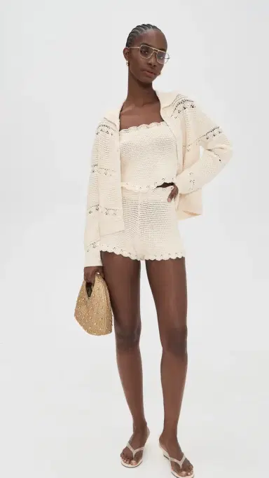 POSSE Dylan Crochet Strapless Top Pearl | Thumbnail 5 POSSE Dylan Crochet Strapless Top Pearl | Thumbnail 5
