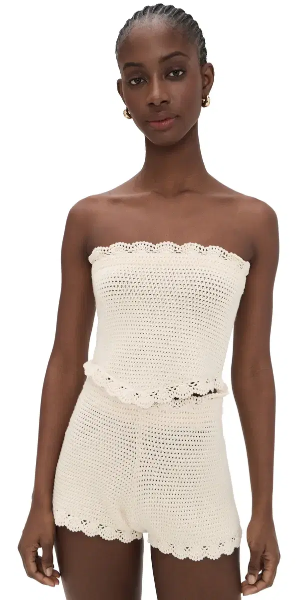Dylan Crochet trapless Top Pearl