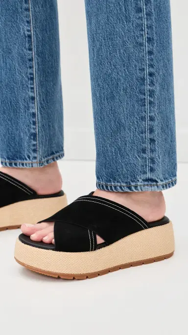 Sorel Sunpeak Platform Slide Sandals Black/Gum 2 8 | Thumbnail 3 Sorel Sunpeak Platform Slide Sandals Black/Gum 2 8 | Thumbnail 3