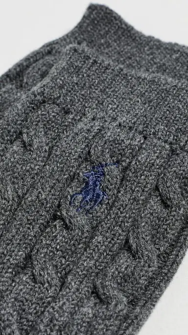Polo Ralph Lauren Cable Knit Socks Grey Heather One Size | Thumbnail 3