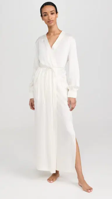 Lunya Washable Silk Long Robe Tranquil White | Thumbnail 2 Lunya Washable Silk Long Robe Tranquil White | Thumbnail 2