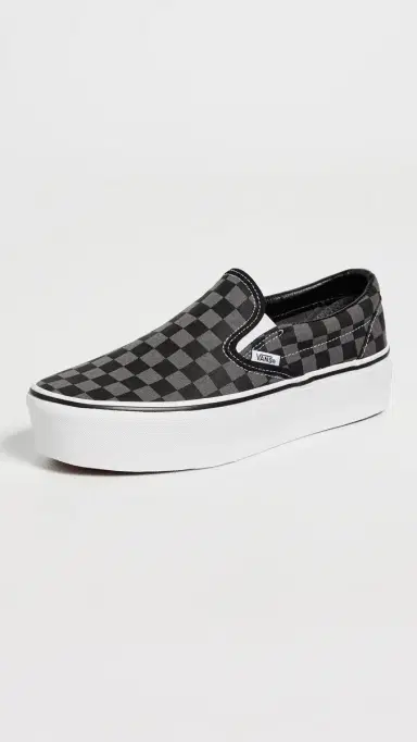 Vans Classic Slip On Stackform Sneakers Checkerboard Black/Pewter | Thumbnail 2 Vans Classic Slip On Stackform Sneakers Checkerboard Black/Pewter | Thumbnail 2