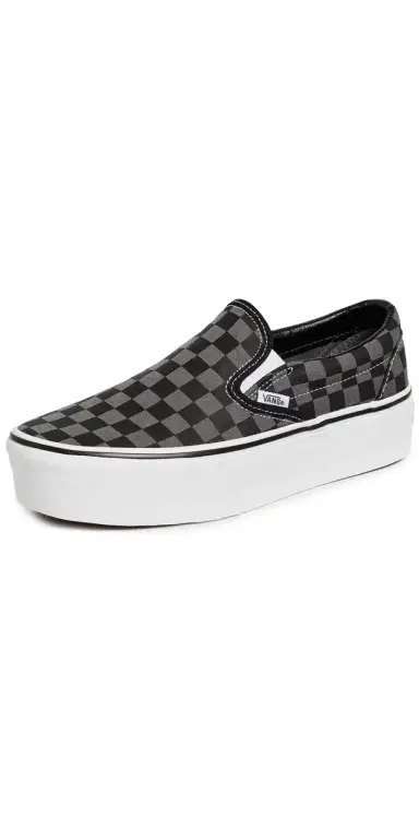Vans Classic Slip On Stackform Sneakers Checkerboard Black/Pewter | Thumbnail 1 Vans Classic Slip On Stackform Sneakers Checkerboard Black/Pewter | Thumbnail 1