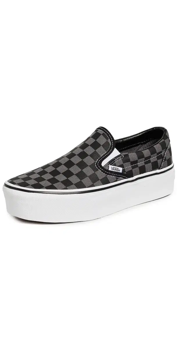 Classic Slip On Stackform Sneakers Checkerboard Black/Pewter M 4.5/ W 6