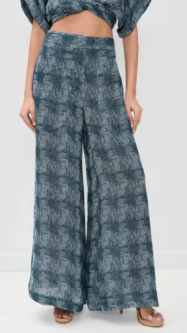 JBQ Oslo inen Pants Blue Beige | Thumbnail 2
