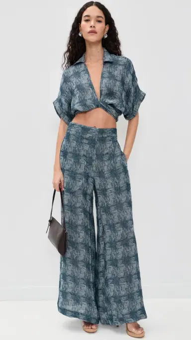 JBQ Oslo inen Pants Blue Beige | Thumbnail 5