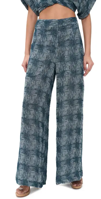 JBQ Oslo inen Pants Blue Beige | Thumbnail 1