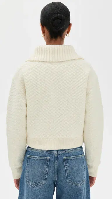 Guest in Residence Cross Country Knit Bomber Jacket Cream | Thumbnail 3 Guest in Residence Cross Country Knit Bomber Jacket Cream | Thumbnail 3