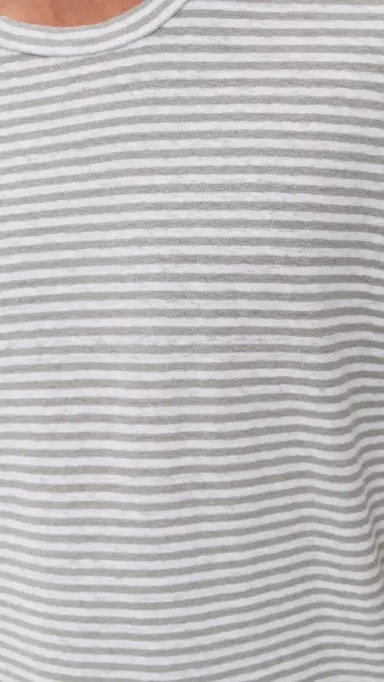 OFFICINE GÉNÉRALE Elden Linen ini Stripe Tee Heather Grey/White | Thumbnail 6 OFFICINE GÉNÉRALE Elden Linen ini Stripe Tee Heather Grey/White | Thumbnail 6