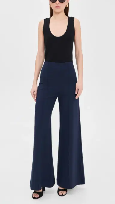 Ripley Rader Ponte Knit Standard Wide Leg Pants Navy L | Thumbnail 5