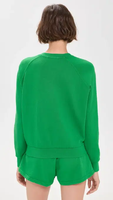 perfectwhitetee French Terry Sweatshirt Grass | Thumbnail 3 perfectwhitetee French Terry Sweatshirt Grass | Thumbnail 3