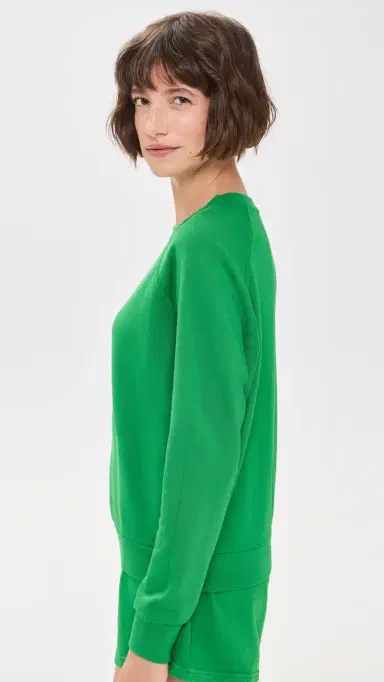 perfectwhitetee French Terry Sweatshirt Grass | Thumbnail 4 perfectwhitetee French Terry Sweatshirt Grass | Thumbnail 4
