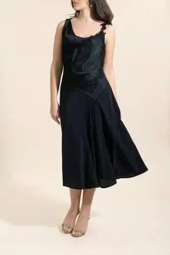 Victoria Beckham Asymmetric Lace Detail Dress | Thumbnail 2