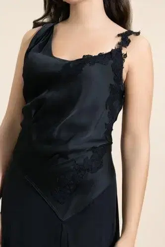 Victoria Beckham Asymmetric Lace Detail Dress | Thumbnail 3