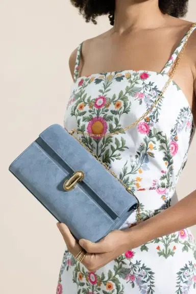 Savette Chain Symmetry Pochette - Denim Suede | Thumbnail 4