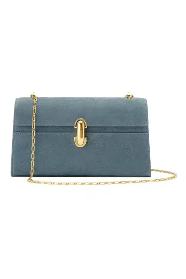 Savette Chain Symmetry Pochette - Denim Suede | Thumbnail 1