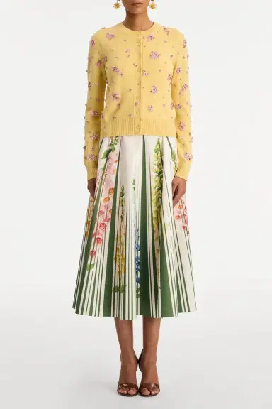 Oscar de la Renta Crystal Cluster Embroidered Cardigan | Thumbnail 2 Oscar de la Renta Crystal Cluster Embroidered Cardigan | Thumbnail 2