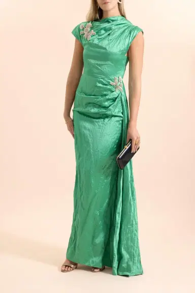 Erdem Embellished Texture Drape Gown | Thumbnail 2
