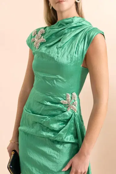 Erdem Embellished Texture Drape Gown | Thumbnail 3