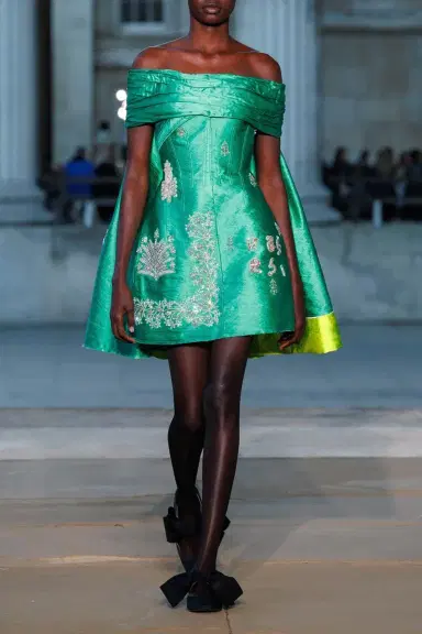 Erdem Embellished Texture Off The Shoulder Mini Dress | Thumbnail 2 Erdem Embellished Texture Off The Shoulder Mini Dress | Thumbnail 2
