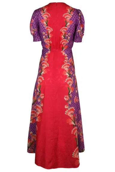 Saloni Lea Long Dress - Feather Raspberry | Thumbnail 5