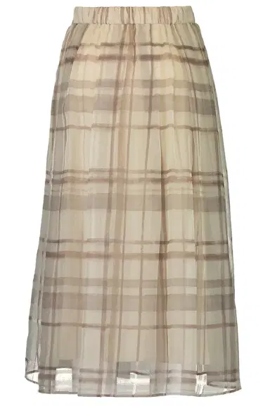 Brunello Cucinelli Macrocheck Print A-Line Skirt | Thumbnail 5