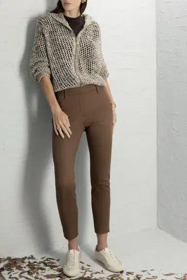 Brunello Cucinelli Open Weave Zip Cardigan | Thumbnail 2