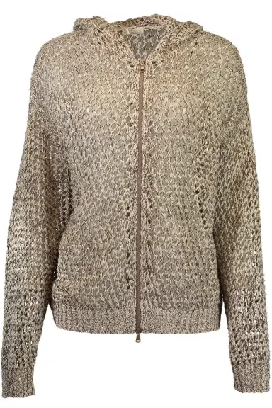 Brunello Cucinelli Open Weave Zip Cardigan | Thumbnail 1