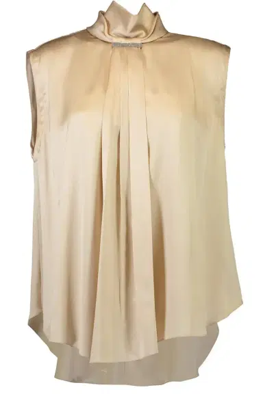 Brunello Cucinelli Sleevess Tie Blouse | Thumbnail 1 Brunello Cucinelli Sleevess Tie Blouse | Thumbnail 1