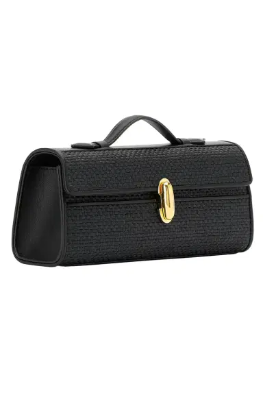 Savette Slim Symmetry Pochette - Black Raffia | Thumbnail 2