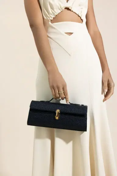 Savette Slim Symmetry Pochette - Black Raffia | Thumbnail 3