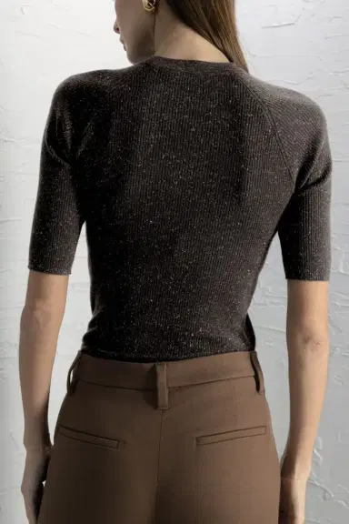 Brunello Cucinelli Stretch Lurex Tee | Thumbnail 3