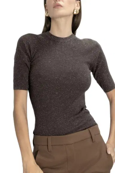 Brunello Cucinelli Stretch Lurex Tee | Thumbnail 1