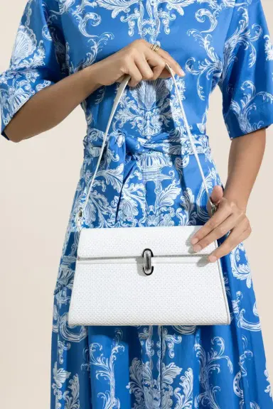 Savette Symmetry Shoulder Bag - Ivory Raffia | Thumbnail 2
