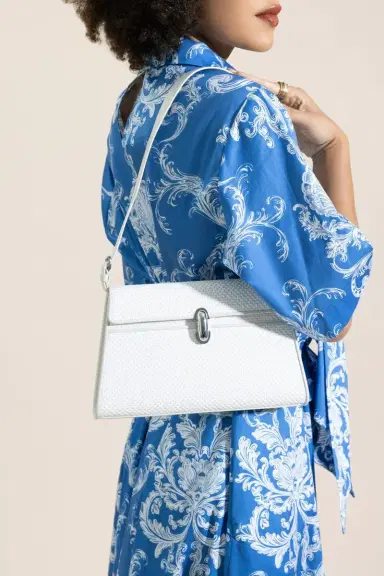 Savette Symmetry Shoulder Bag - Ivory Raffia | Thumbnail 3