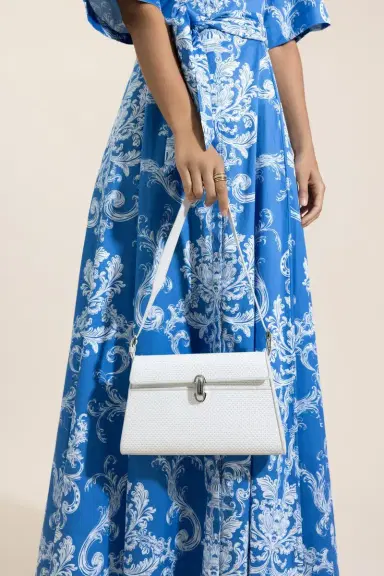 Savette Symmetry Shoulder Bag - Ivory Raffia | Thumbnail 4