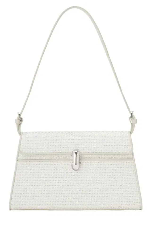Savette Symmetry Shoulder Bag - Ivory Raffia