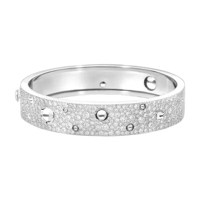 Roberto Coin Roberto Coin Pois Moi Luna 18K White Gold Diamond Bangle Bracelet by The Solist