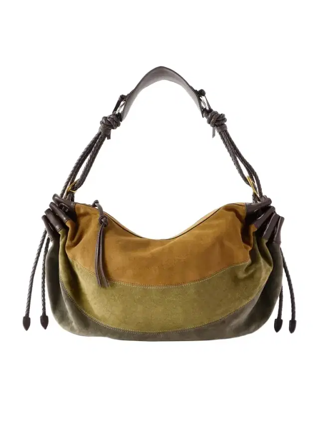 Maia Leather-trimmed Patchwork Suede Shoulder Bag Maia Leather-trimmed Patchwork Suede Shoulder Bag