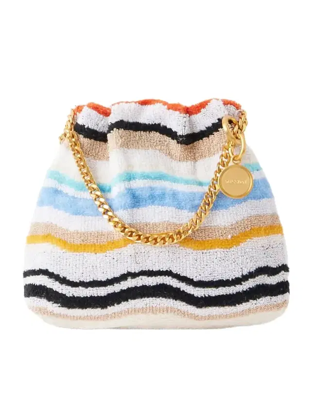Striped Terry Drawstring Pouch