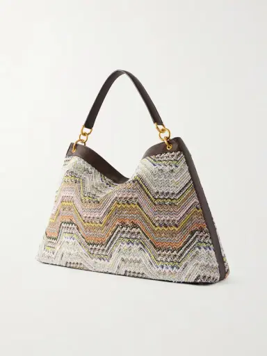 Missoni Sequined-embellished Striped Leather-trimmed Woven Shoulder Bag | Thumbnail 4 Missoni Sequined-embellished Striped Leather-trimmed Woven Shoulder Bag | Thumbnail 4