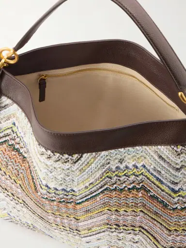 Missoni Sequined-embellished Striped Leather-trimmed Woven Shoulder Bag | Thumbnail 6 Missoni Sequined-embellished Striped Leather-trimmed Woven Shoulder Bag | Thumbnail 6