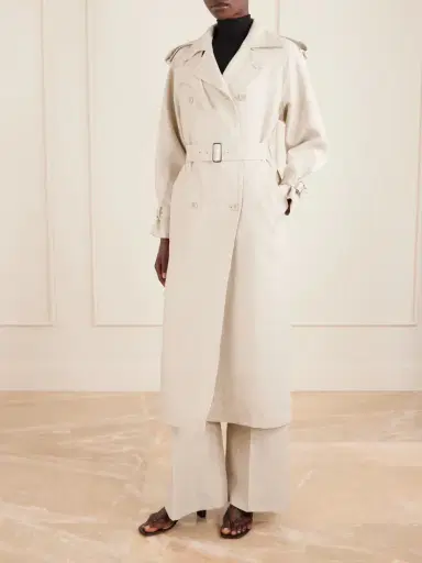 Max Mara Belted Linen-drill Trench Coat | Thumbnail 3 Max Mara Belted Linen-drill Trench Coat | Thumbnail 3