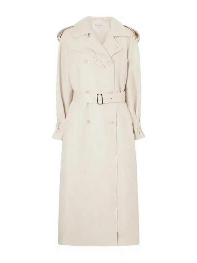 Belted Linen-drill Trench Coat
