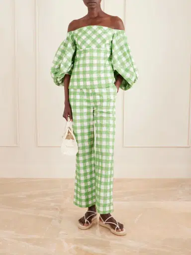Rosie Assoulin Easy Does It Checked Cotton Straight-leg Pants | Thumbnail 2 Rosie Assoulin Easy Does It Checked Cotton Straight-leg Pants | Thumbnail 2