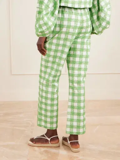 Rosie Assoulin Easy Does It Checked Cotton Straight-leg Pants | Thumbnail 4 Rosie Assoulin Easy Does It Checked Cotton Straight-leg Pants | Thumbnail 4