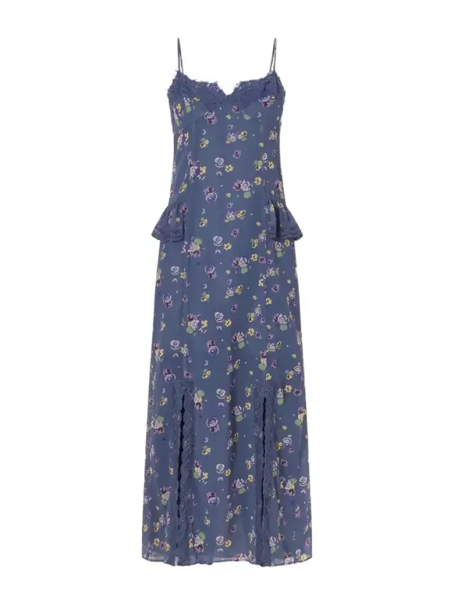 Night Blooming Floral-print Lace-trimmed Chiffon Midi Dress
