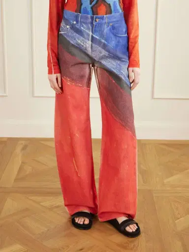 Gabriela Hearst Amoret Printed High-rise Barrel-leg Recycled Jeans | Thumbnail 3 Gabriela Hearst Amoret Printed High-rise Barrel-leg Recycled Jeans | Thumbnail 3