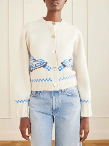 Calle Del Mar Embroidered Cashmere Cardigan | Thumbnail 3